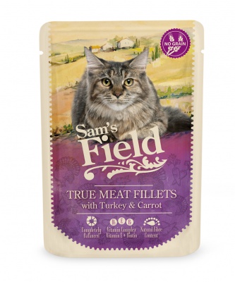 Sam's Field True Meat Fillets - Turkey & Carrot alutasakos eledel 85 g