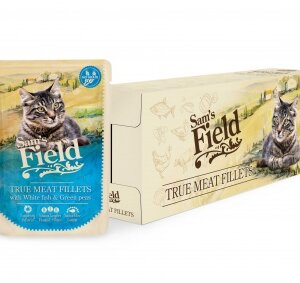 Sam's Field True Meat Fillets - White fish & Green peas alutasakos eledel 24 x 85 g