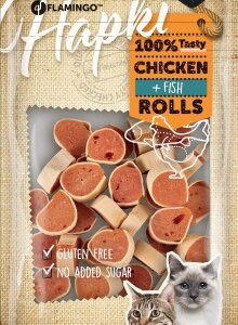 Flamingo Cat Snack - csirkés és halas tekercsek 50 g