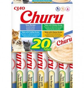 Inaba Cat Ciao Churu tonhalas mix - tonhal-csirke-fésűkagyló-sajt 20 x 14 g
