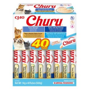 Inaba Cat Ciao Churu tonhalas mix - tonhal-marha-bonito-tenger gyümölcsei 40 x 14 g