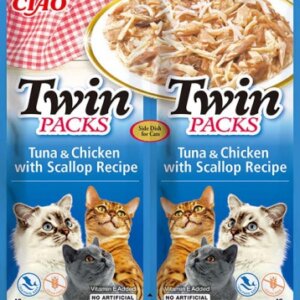Inaba Cat Ciao Churu Twin Packs - tonhal-csirke-fésűkagyló 2 x 40 g
