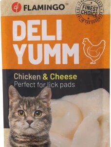 Flamingo Deli Yumm Snack - csirkés-sajtos püré macskáknak 5 x 14 g