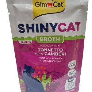 GimCat ShinyCat Broth Tonnetto con Gamberi - leves tonhallal és garnélarákkal 70 g