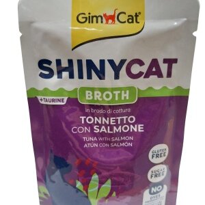 GimCat ShinyCat Broth Tonnetto con Salmone - leves tonhallal és lazaccal 70 g