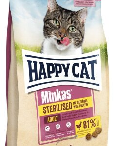 Happy Cat Minkas Sterilised Poultry - szárazeledel baromfival macskák számára 4 kg