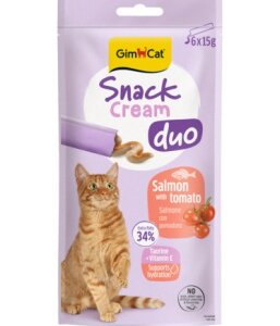 GimCat Snack Cream Duo Salmon with Tomato 6 x 15 g