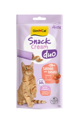 GimCat Snack Cream Duo Salmon with Tomato 6 x 15 g