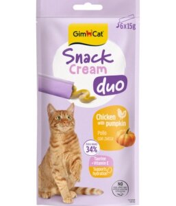 GimCat Snack Cream Duo Chicken with Pumpkin 6 x 15 g