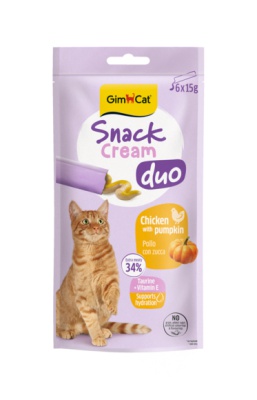 GimCat Snack Cream Duo Chicken with Pumpkin 6 x 15 g