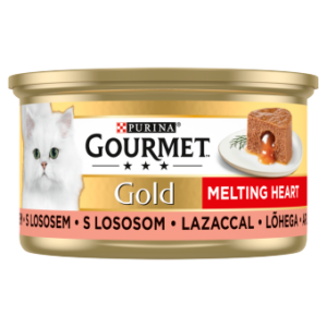 Gourmet Gold Melting Heart lazac nedves macskaeledel 85 g - felnőtt macskák számára