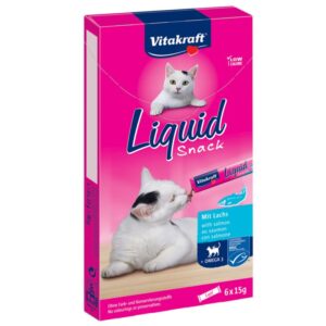 Vitakraft Liquid Snack – jutalomfalat szósz (lazac & omega3) 6x15g