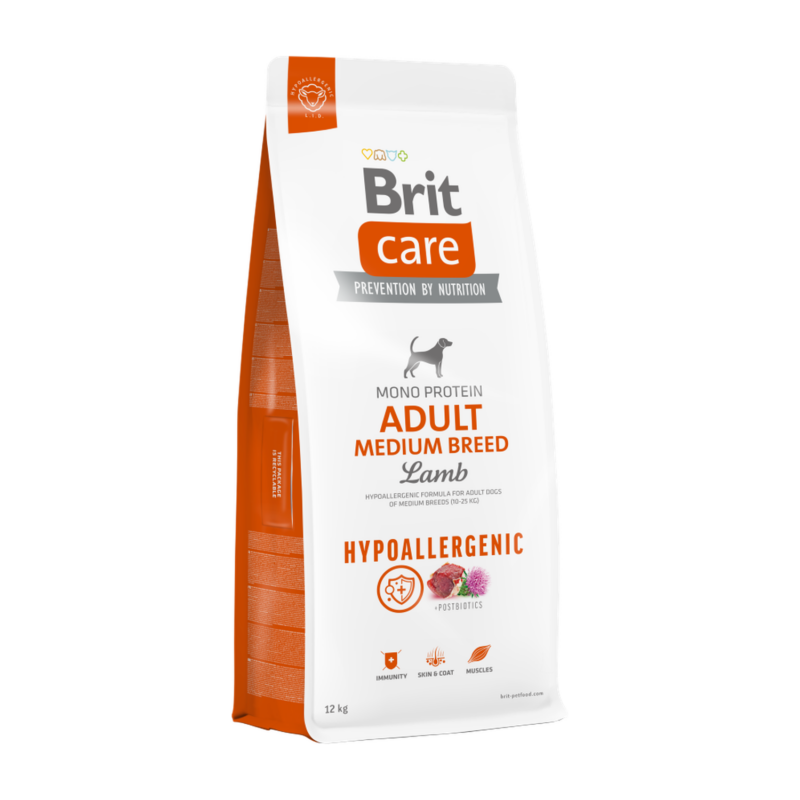 Brit Care Hypoallergenic Adult Medium Breed Lamb kutyaeledel eredeti gyártói termékfotója