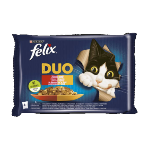 Felix Fantastic Duo Adult (házias válogatás - aszpikban) alutasakos - macskák részére (4x85g)