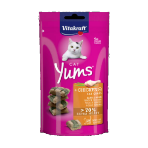 Vitakraft Cat Yums Snack - puha jutalomfalat (csirke,macskafű) macskák részére (40g)
