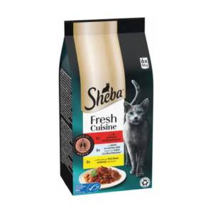 Sheba Taste of Paris - alutasakos (marha, fehérhúsú hal) felnőtt macskák részére (6x50g)
