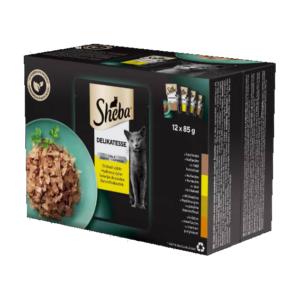 Sheba Delicacy in Jelly Adult - Alutasakos (Baromfi válogatás, zselés) macskák részére (12x85g)
