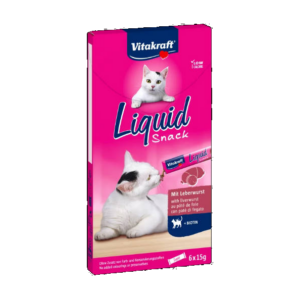 Vitakraft Liquid Snack Liver Sausage+Biotin - jutalomfalat (májas,biotinos) macskák részére (6x15g)