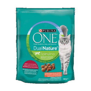 Purina ONE Dual Nature Sterilized - száraztáp (marha, spirulina) ivartalanított macskák részére (750g)