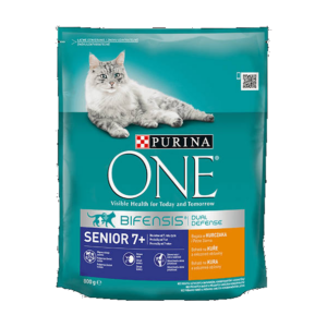 Purina ONE Senior 7+ Bifensis (csirke,gabona) száraztáp idősebb felnőtt macskák részére (800g)
