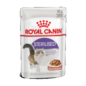 Royal Canin Feline Adult (Sterilized Gravy) - alutasakos (hús,pecsenyelé) eledel macskák részére (85g)