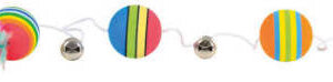 Trixie Rainbow Balls on an Elastic Band - függeszthető játék (szivárvány labdák) macskák részére (Ø3.5cm/80cm)