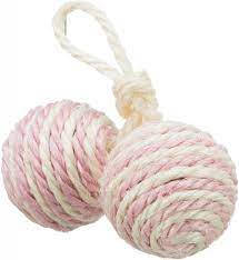 Trixie 2 Balls on a Rope - kötél játék (labda) macskák részére (Ø4.5cm)