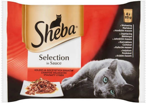 Sheba Adult Alutasakos - Húsos válogatás - szószban (4x85g)