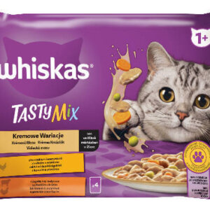 Whiskas TastyMix 1+ - Nedves eledel (csirke-zöldség,bárány,pulyka-, szószban) macskák részére