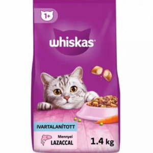 Whiskas Adult Sterile Salmon +1 - Szárazeledel (lazaccal) felnőtt macskák részére (1,4kg)
