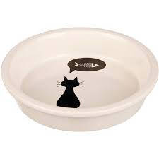 Trixie Ceramic Bowl - kerámia tál (fehér, mintás) macskák részére (0,25l /Ø13cm)