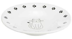 Trixie Ceramic Bowl - kerámia tál (fehér/mintás) macskák részére (0,2l/Ø15cm)