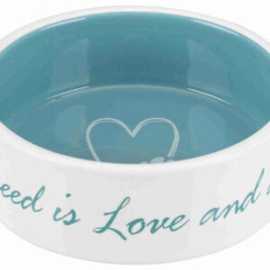 Trixie Pet's Home Ceramic Bowl - kerámia tál (mintás, fehér/petrolkék) kutyák és macskák részére (0,3l/Ø12cm)