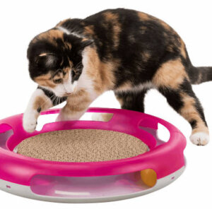 KT26.Trixie Race & Scratch - játék (műanyag, kaparó résszel) macskák részére (Ø37cm)