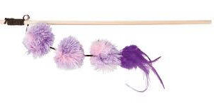 Trixie Playing Rod - játék macskapeca (pom-pom labdával) macskák részére (40cm)