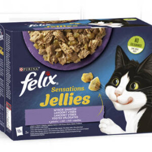 Felix Sensations Jellies (bárány,pulyka,makréla,hering) vegyes válogatás aszpikban (12x85g)