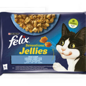 Felix Sensations Jellies (halas válogatás - aszpikban) alutasakos - macskák részére (4x85g)