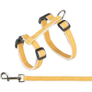 KT25.Trixie Cat Harness with Lead - hám és póráz szett (okkersárga színben) macskák részére (27–45 cm/13 mm, 1.20 m)
