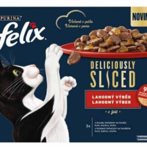 Felix DELICIOUSLY SLICED - Nedves eledel (marha,csirke,kacsa,pulyka) macskák részére (12x80g)