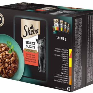 Sheba Selection in Sauce Adult - Alutasakos (Húsos válogatás, szószban) macskák részére (12x85g)