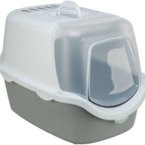 Trixie Vico Open Top Litter Tray, with Hood - fedeles macska wc (vil.szürke/fehér) macskák részére (40x40x56cm)