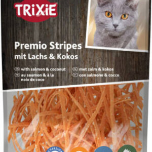 Trixie Premio Stripes with Salmon & Coconut - jutalomfalat (lazaccal és kókuszdióval) macskák részére (50g)