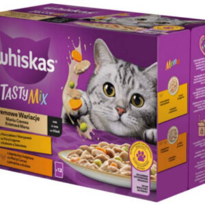 Whiskas TastyMix - Nedves eledel (csirke-zöldség,bárány,pulyka szószban) macskák részére (12x85g)