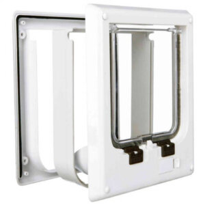 Trixie 4-Way Flap Door, electromagnetic - kutya- és macskaajtó (mágneses) fehér (21.1x24.4cm)