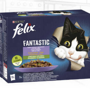 Felix Fantastic - házias (lazac,marha,csirke,bárány) válogatás zöldséggel aszpikban (12x85g)